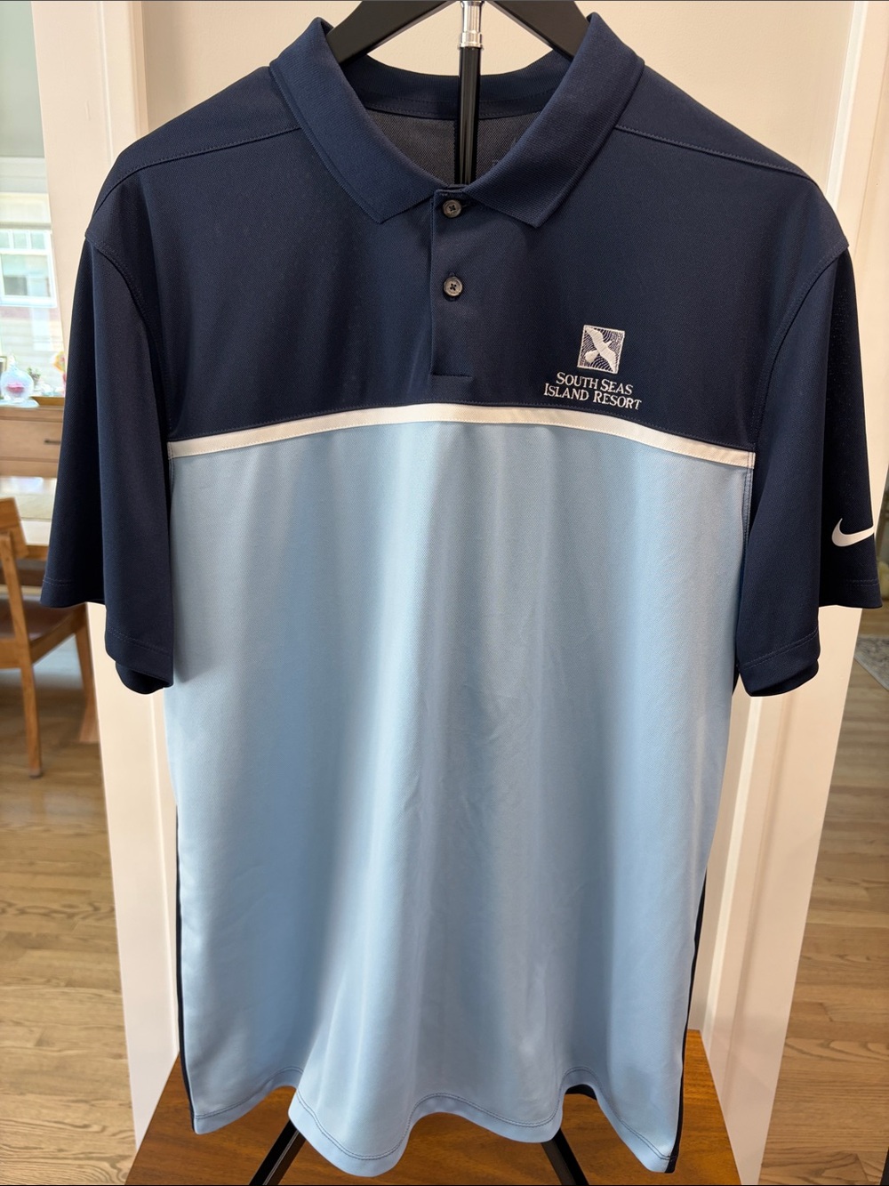 Nike Two-Tone Polo Shirt in Navy and Light Blue